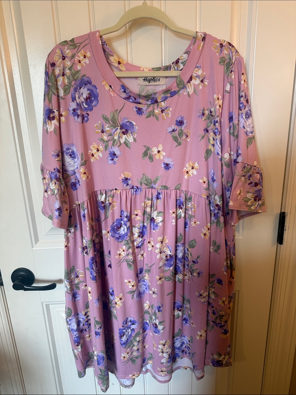 Haptics Mauve Lavender Floral Babydoll Dress